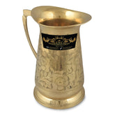 Crockery Wala And Company Brass Jug & Glass Set Brass Royal Serveware Jug & 4 Glasses Tableware - CROCKERY WALA AND COMPANY